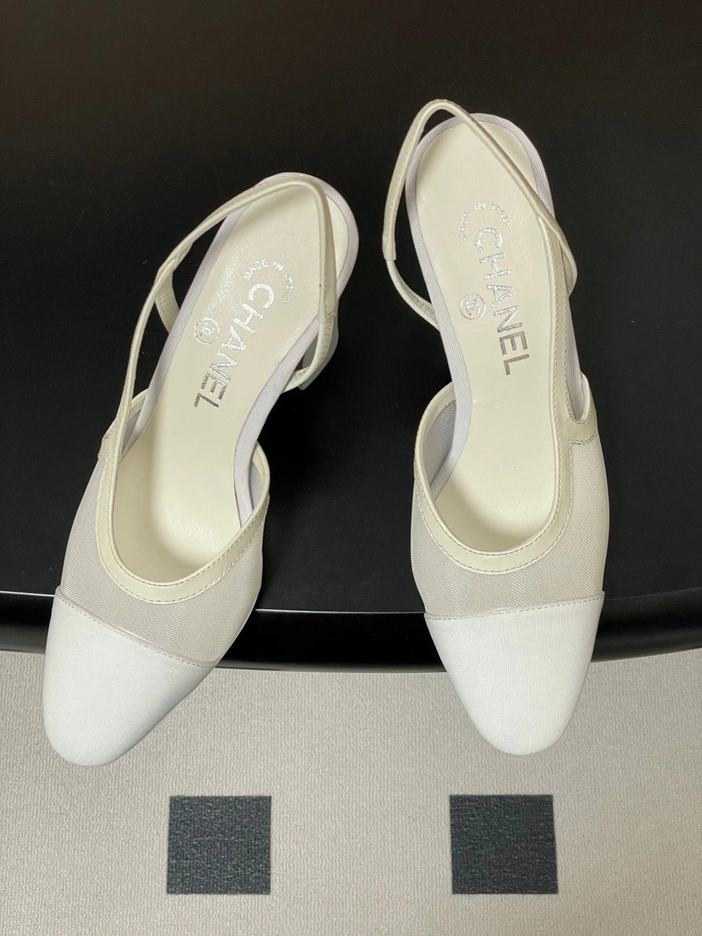 CC 26s Slingback 95 White Mesh Fabric Sheepskin 649441