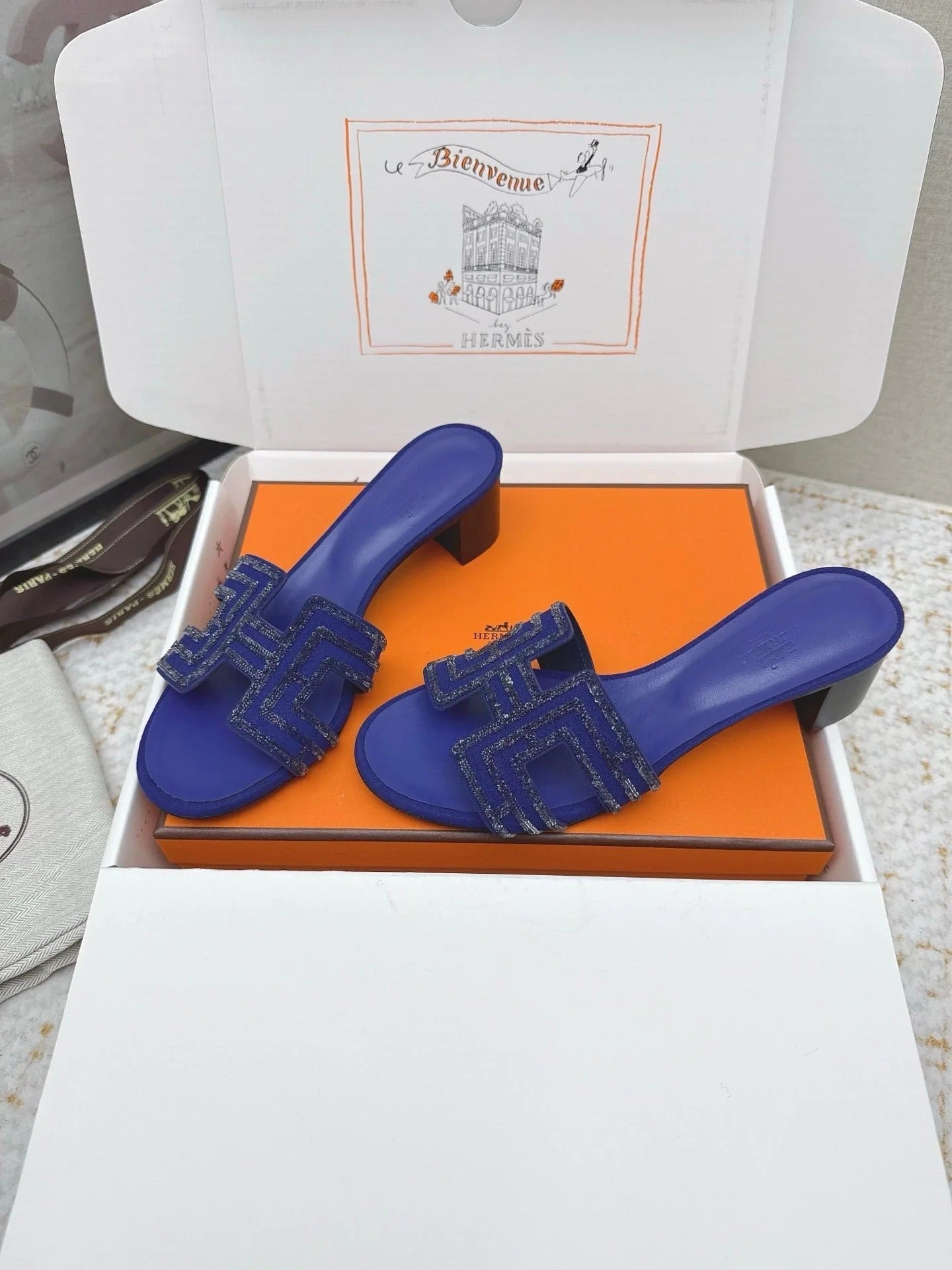 HM 26ss Oran Sandals 50 Cobalt Blue Cowhide 625228