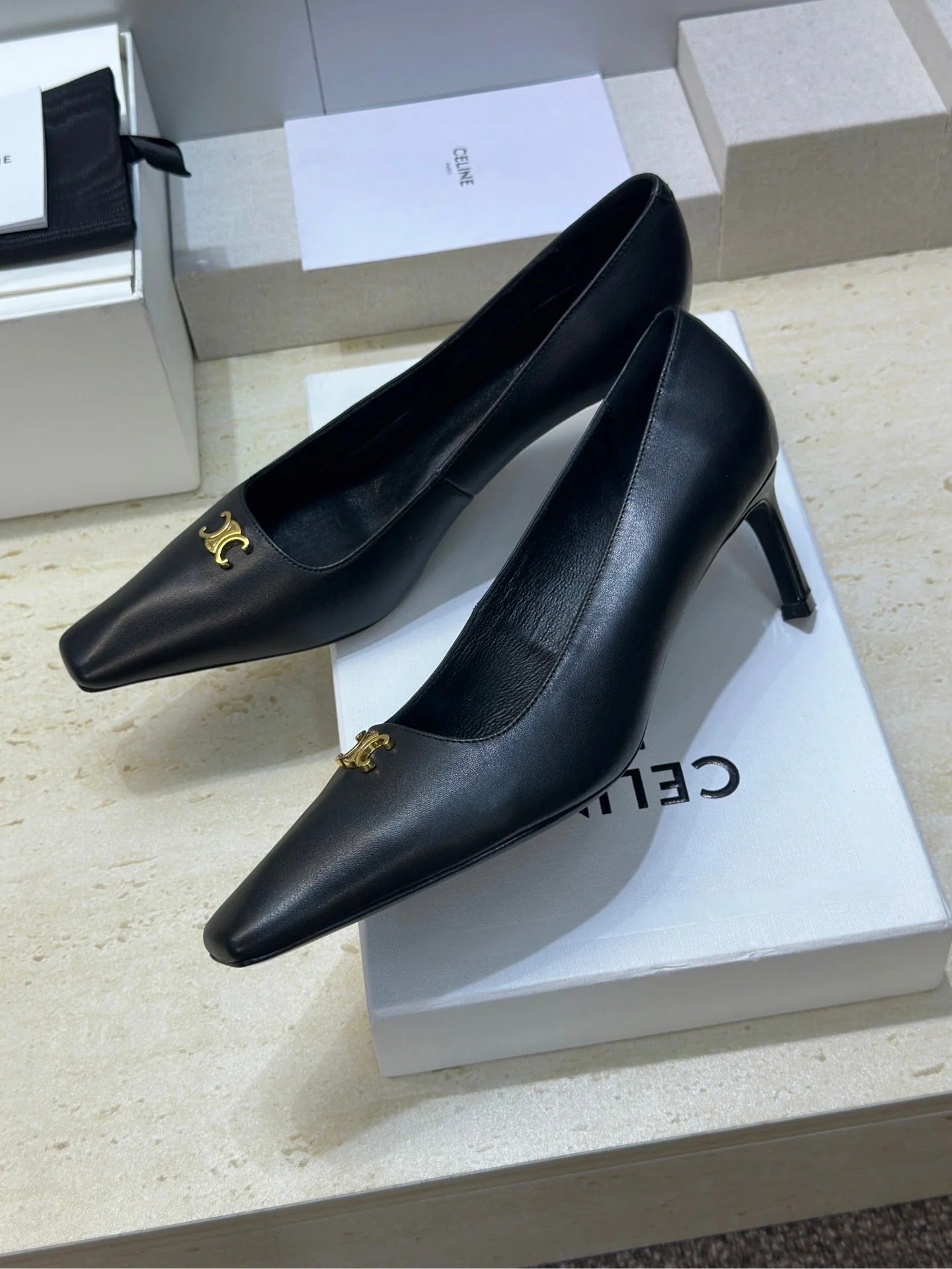 CL 26 High-Heeled Sandals Triomphe Logo 65mm Leather 762639