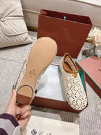 FLAT SHOES 25 IN WHITE MESH FABRIC
