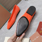 Classic Ballet Shoes In Orange Suede