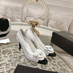 CC 26s High Heels Pump 85 White Black Patent Leather 627003