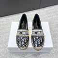 CD 26s Loafers Embroidery Navy Blue Canvas 653273