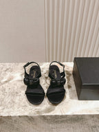 CC 26s Bow Sandals Black Cowhide 658471