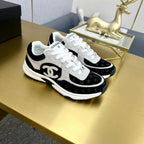 CC 2026 Casual Sneakers Black White Monogram Suede 668047