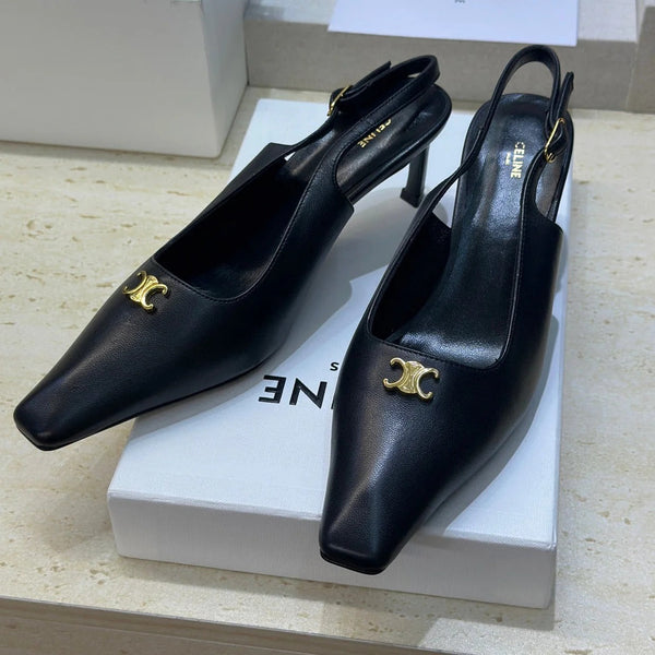 CL 26 Slingback Pumps Triomphe Logo 65mm Leather 762631