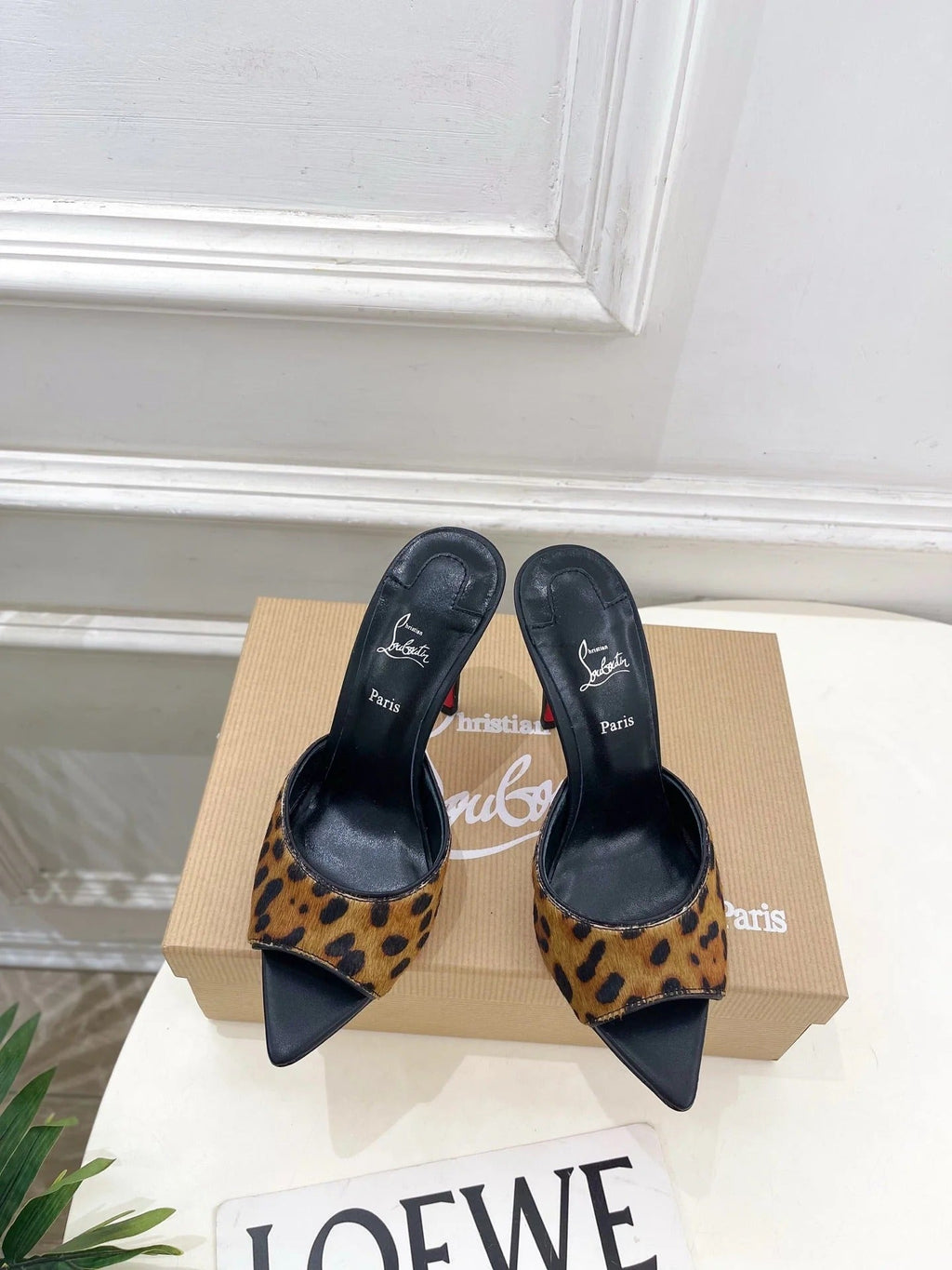 CL 26SS Slingback 100 Brown Black Leopard Leather 586571