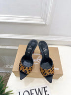 CL 26SS Slingback 100 Brown Black Leopard Leather 586571