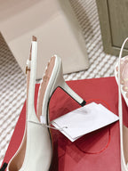VT 26s Slingback 70 White Brown Calfskin 612244