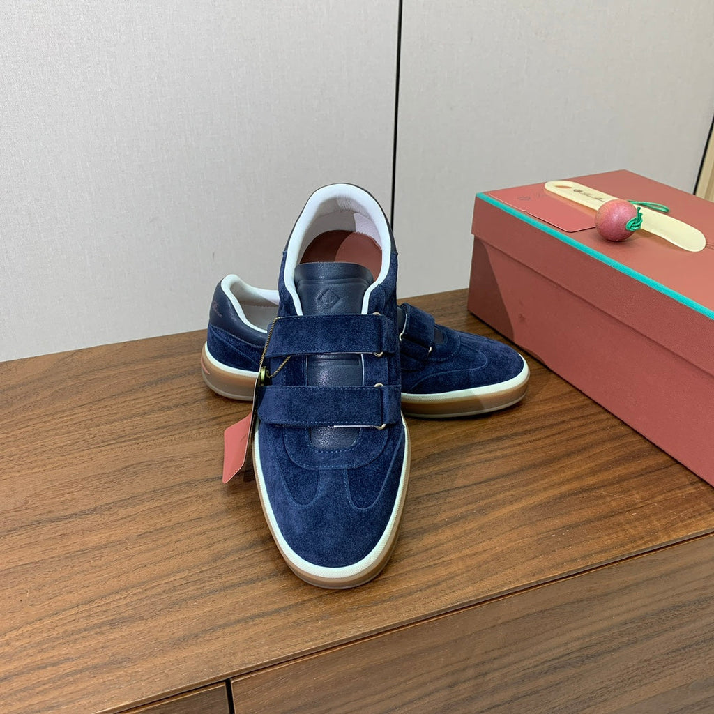 LP 26SS Velcro-strap Men Sneaker Blue Suede Leather 606506