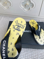CC 26s Thong Sandals Yellow Pastel Rubber Leather 647680