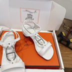 HM 26ss High-heeled Sandals 50 White   Leather 638529