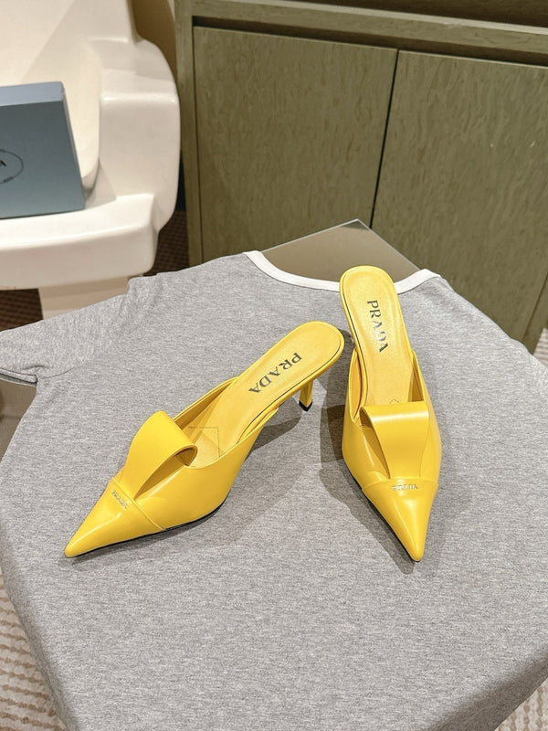 PRA 2026S High Heel Mule 80 Yellow Sheepskin 657668