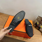 HM 26ss Mule Black Denim Calfskin 638478