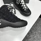 CC 26s Casual Sneakers Black Fabric Sheepskin 626368
