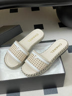 CC 26s Platform Slippers Light Beige Cowhide 649459