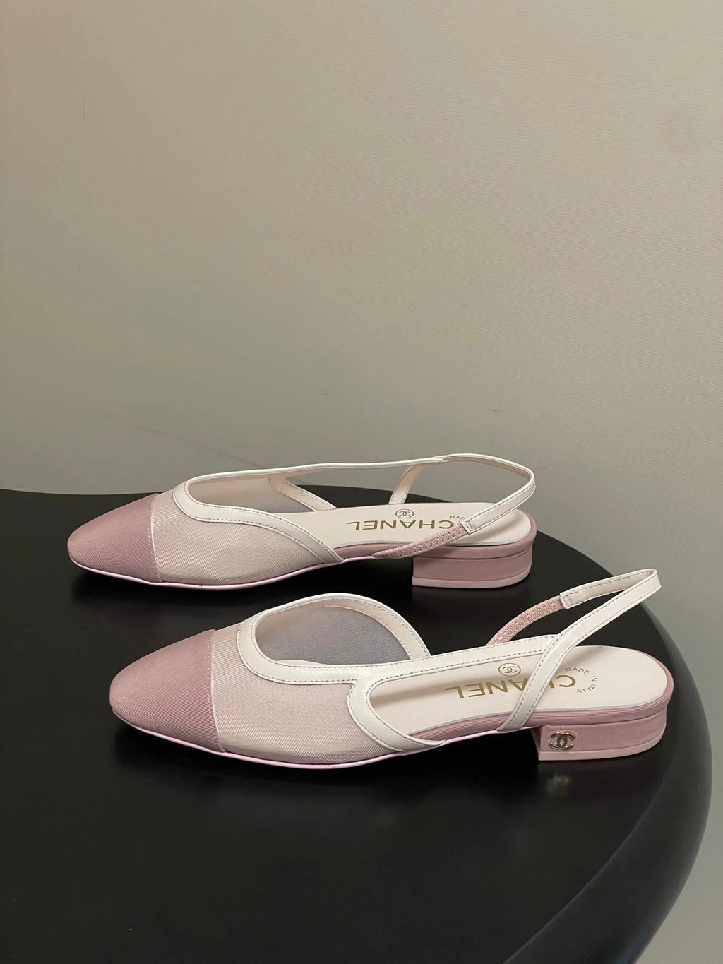 CC 26s Slingback Light Pink Mesh Fabric Sheepskin 649447