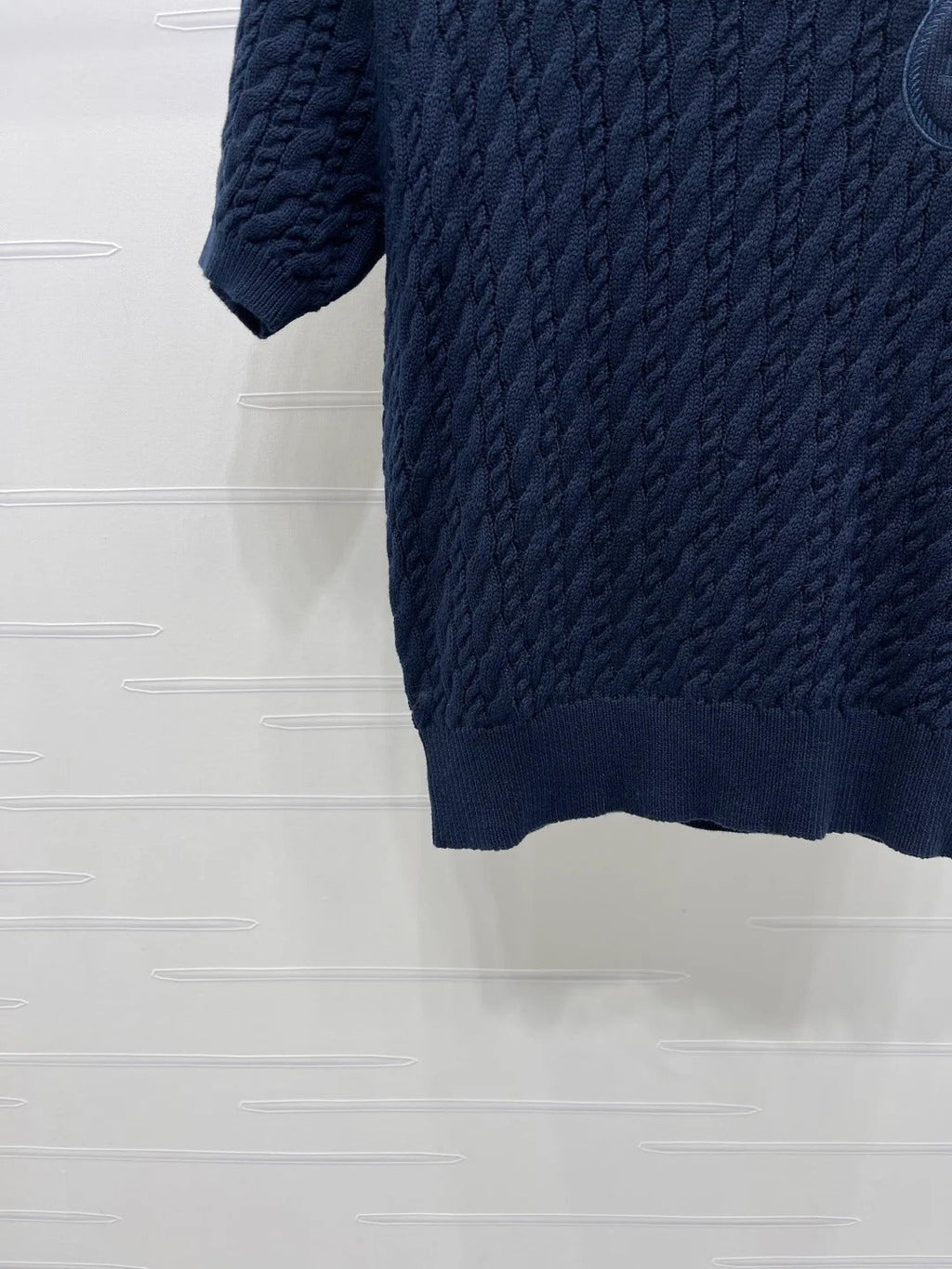 Dior 2026 Crew Neck Cable Knit Short-Sleeve T-Shirt Wool