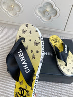 CC 26s Thong Sandals Yellow Pastel Rubber Leather 647680