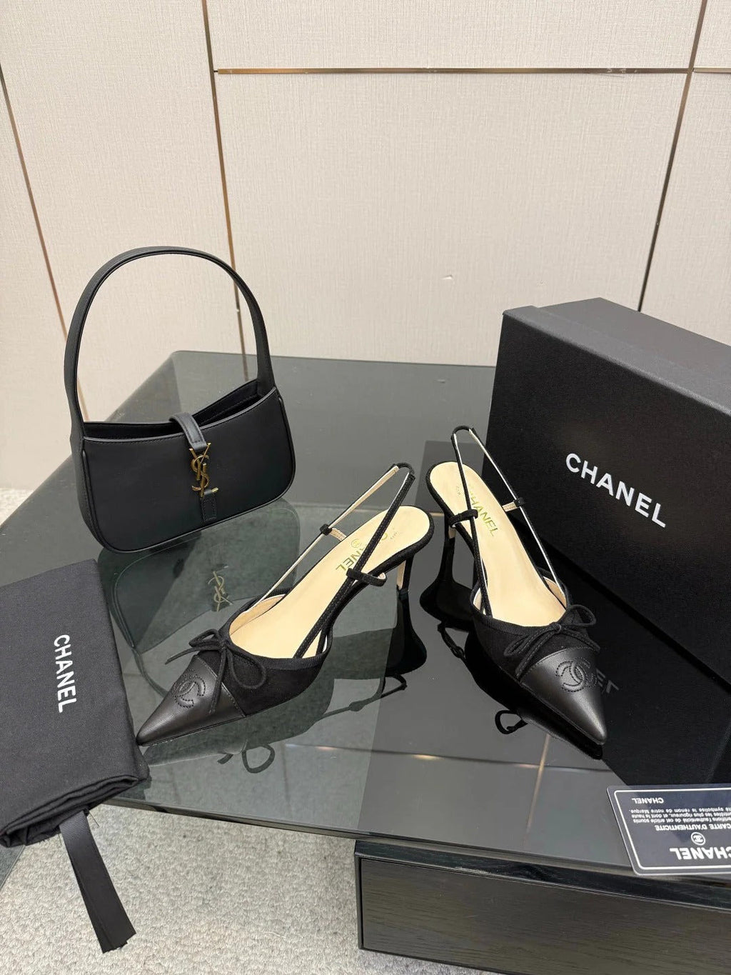 CC 26s Slingback 65 Black Suede Cowhide 651326