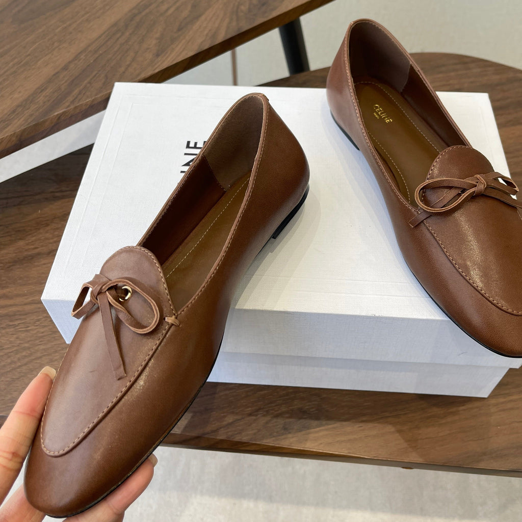 Celine 26 Loafers Brown Sheepskin 624694
