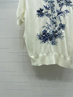 Dior 2026 Floral Embroidered Butterfl Short-Sleeve T-Shirt Wool