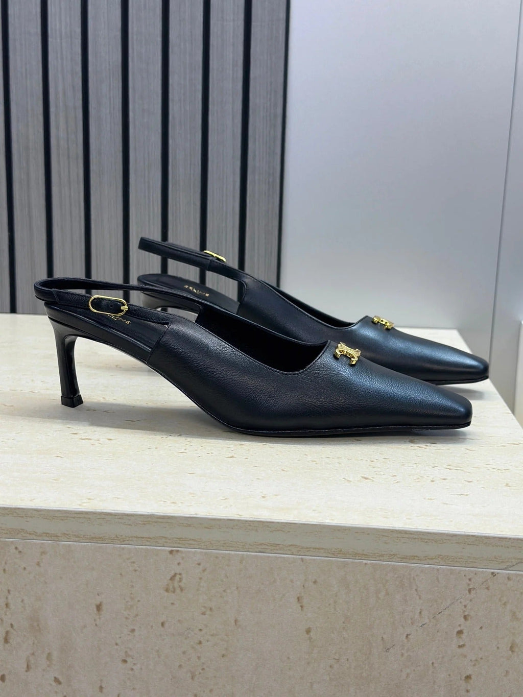 CL 26 Slingback Pumps Triomphe Logo 65mm Leather 762631