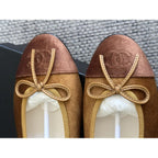 CC Cambon Ballet Flats Camel Velvet