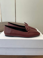 Celine 26 Loafers Burgundy Sheepskin 624691