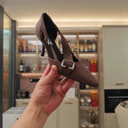 PRA 26S High Heel Pump 70 Dark Taupe Brown Canvas 630561