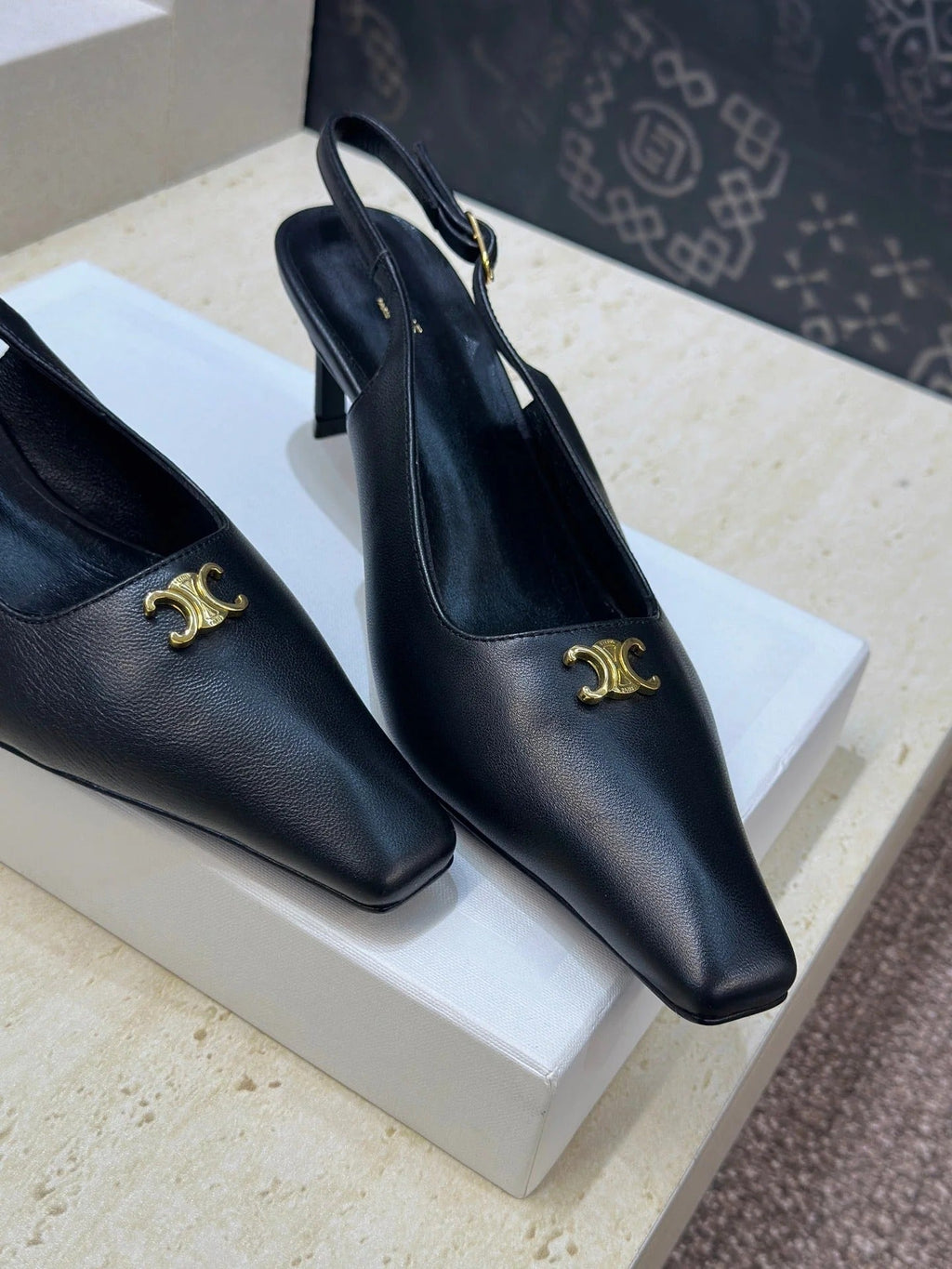 CL 26 Slingback Pumps Triomphe Logo 65mm Leather 762631