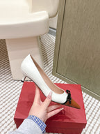 VT 26s Pump 45 White Brown   Leather 612249