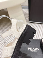 PRA 2026S Platform Sandals White Black Canvas 657527