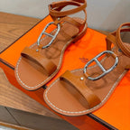 HM 26ss Sandals Camel Brown   Leather 638534