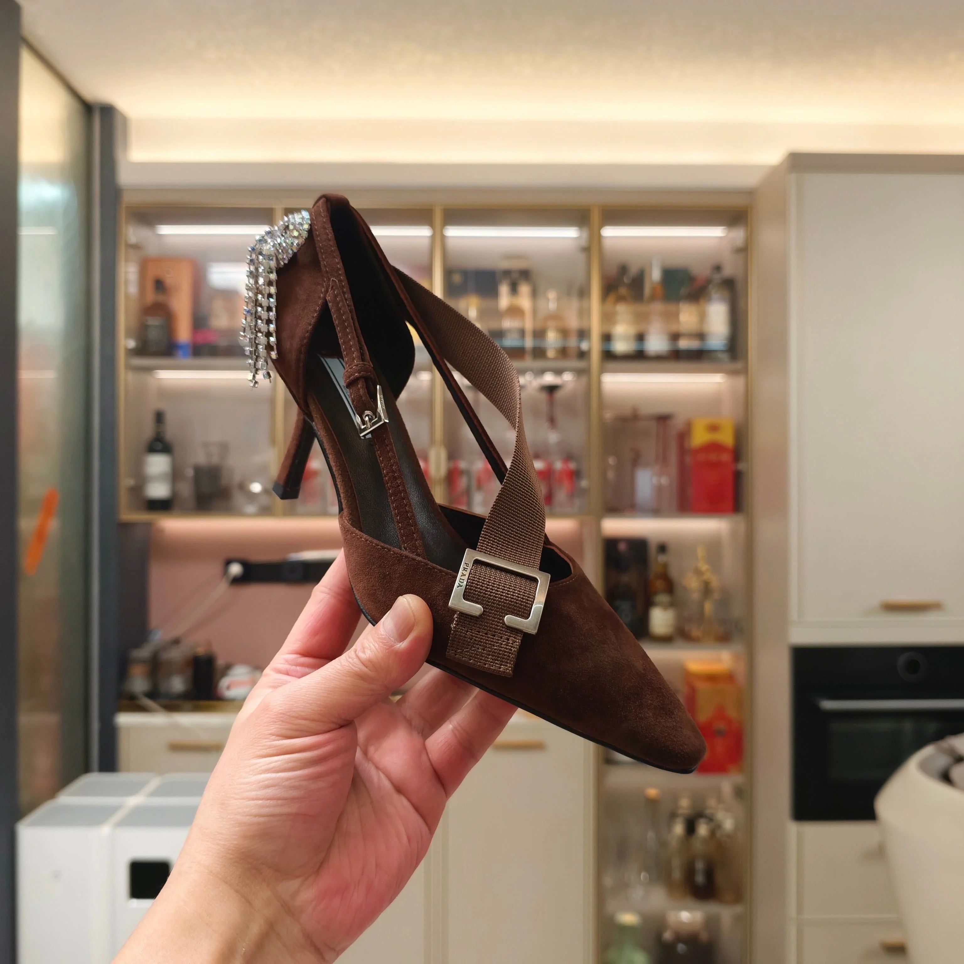 PRA 26S High Heel Pump 70 Brown Velvet 630563