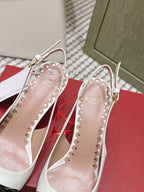 VT 26s Slingback 70 White Brown Calfskin 612244