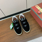 LP 26SS Velcro-strap Men Sneaker Black Suede Leather 585748