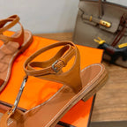 HM 26ss Sandals Camel Brown   Leather 638534