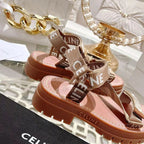 CL 26 Leo Strappy Sandals Wool Jacquard Leather 736576