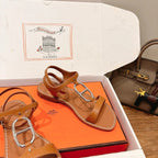 HM 26ss Sandals Camel Brown   Leather 638534