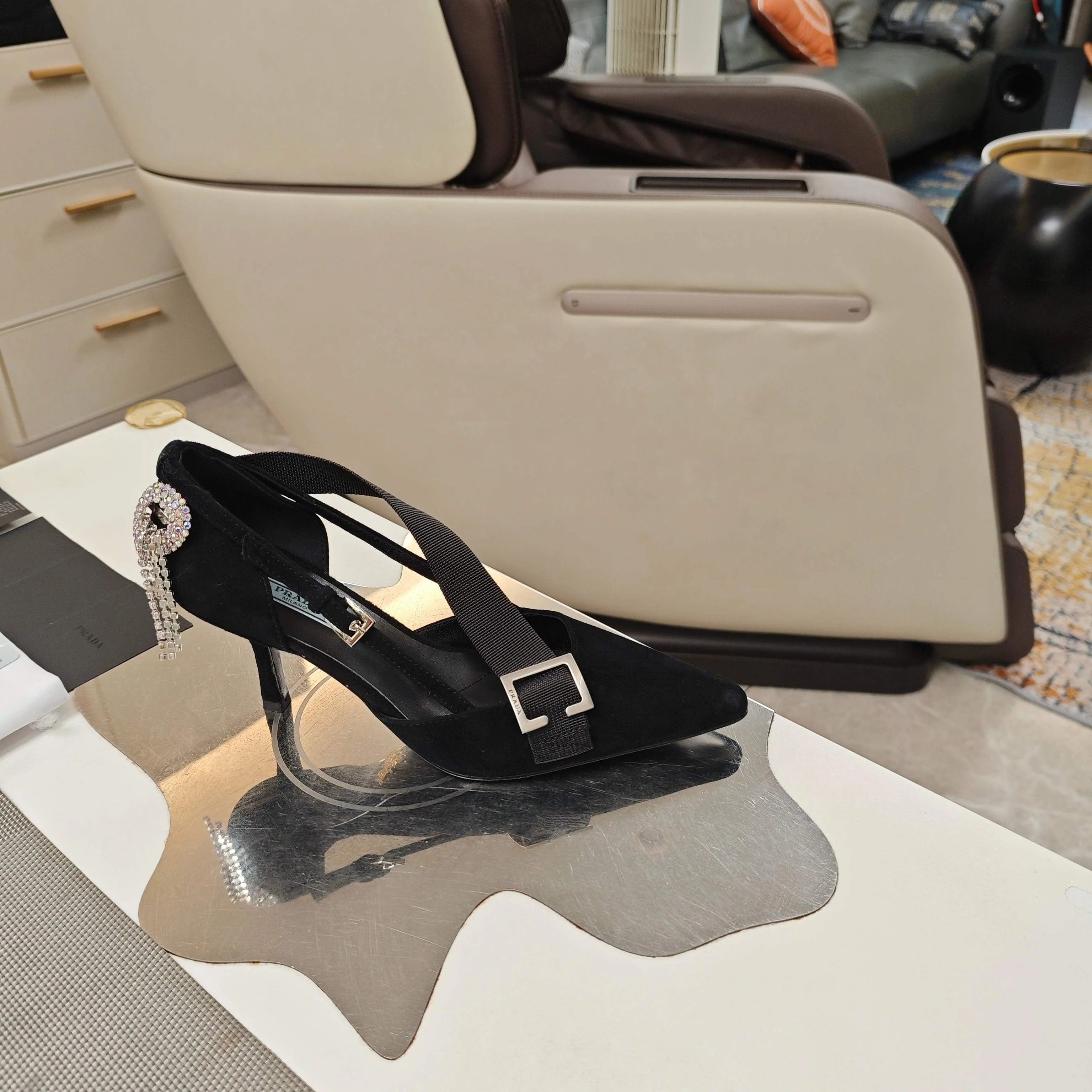 PRA 26S High Heel Pump 70 Black Velvet 630562