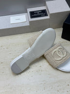 CC 2026 Double C Letter Slipper Woven Leather 787171