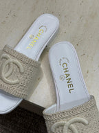 CC 2026 Double C Letter Slipper Woven Leather 787171