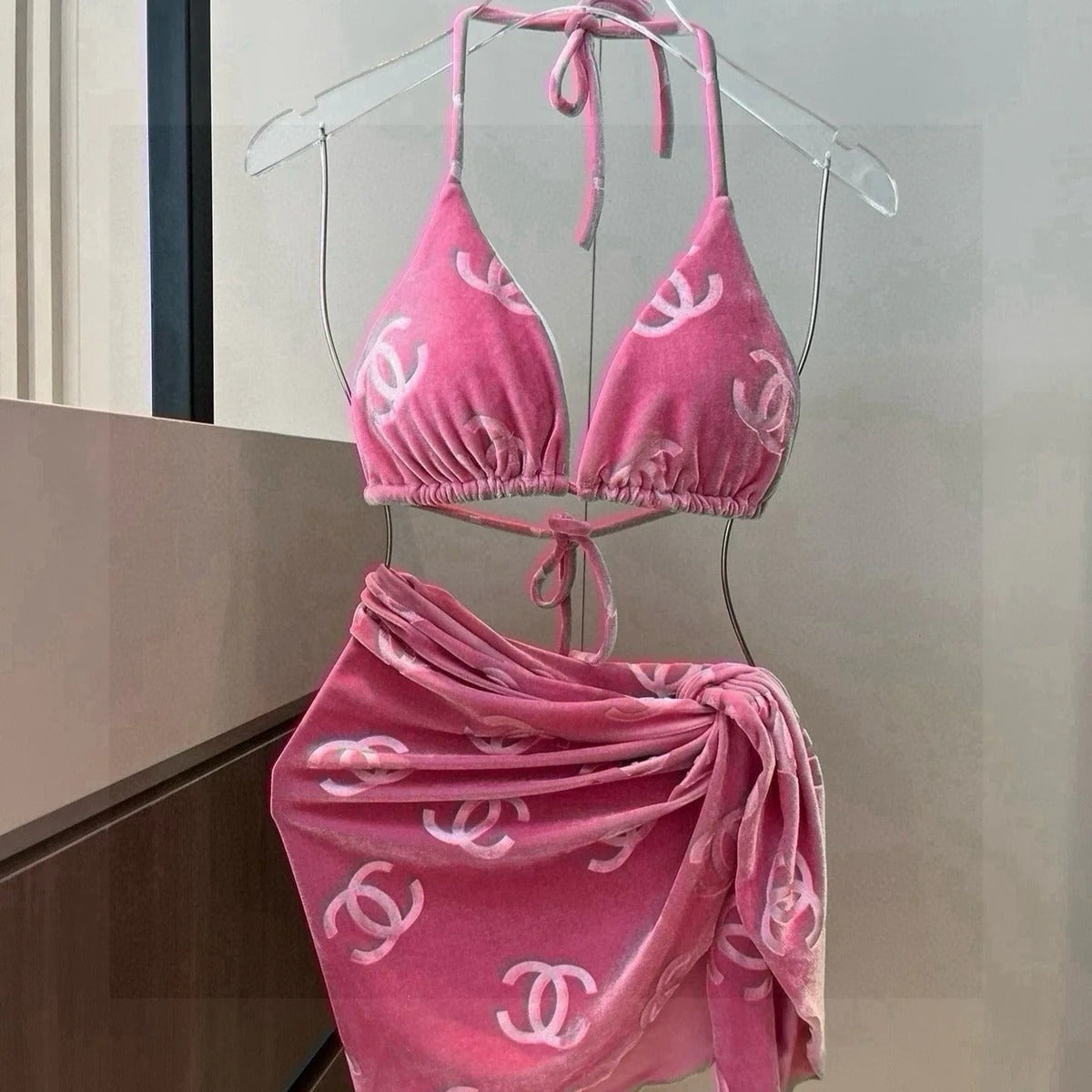 CC BIKINI SWIMSUIT SET IN PINK 624523