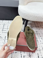 LP 26SS Open Walk Ankle Boot Green Suede Fur 617390