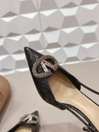 VT 26s Slingback 80 Black Snake Skin 613584