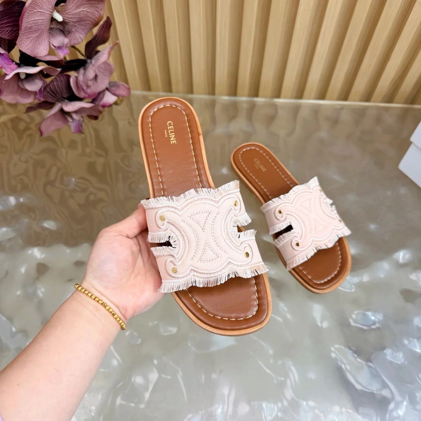 CL 26 Marina Mules Canvas Leather 749449
