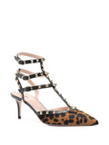 VT Rockstud Heeled Sandals 65 Leopard-Print Calf Hair EUR145,00€