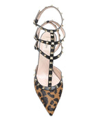 VT Rockstud Heeled Sandals 65 Leopard-Print Calf Hair EUR145,00€