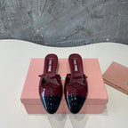CAP TOE MULES RUBY COLOR SHEEPSKIN